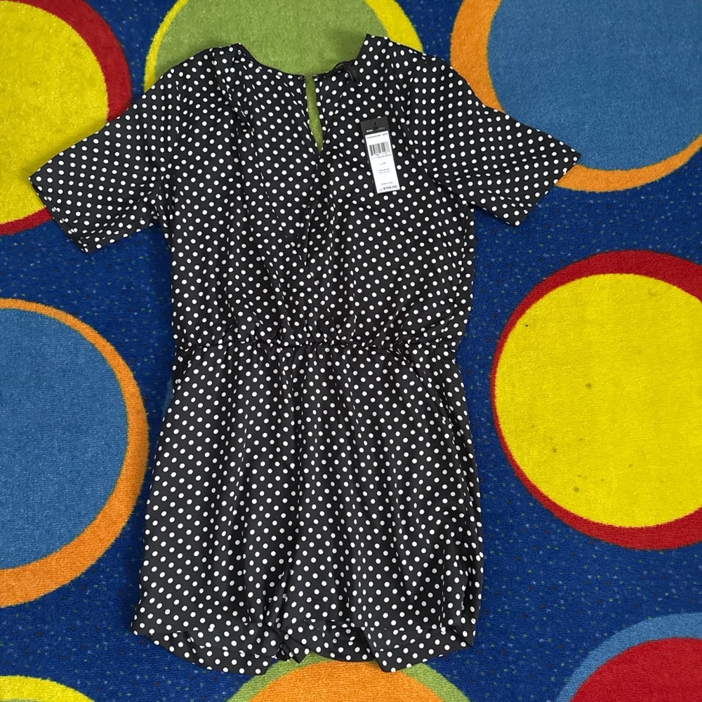 BCBG Black and White Polka Dot Romper